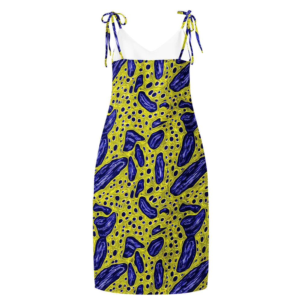 Cobalt Cellscape on Slip Dress — Back