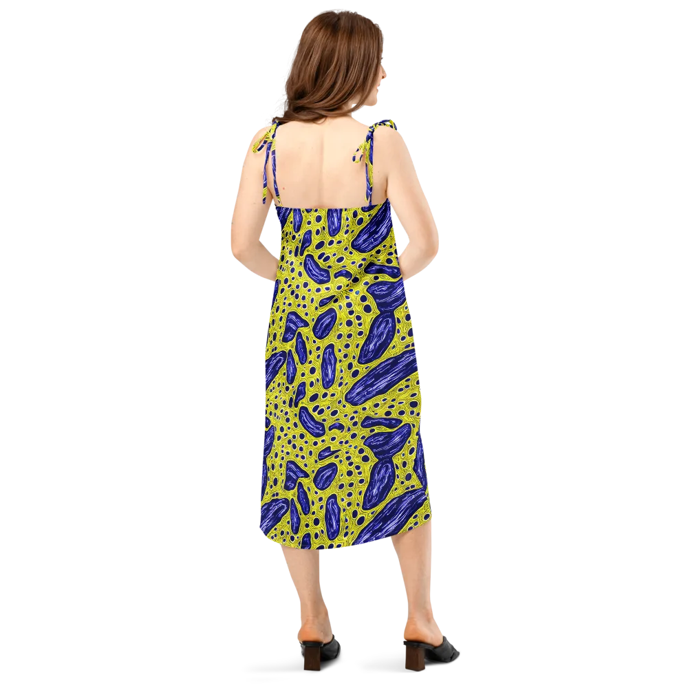 Cobalt Cellscape on Slip Dress — Back
