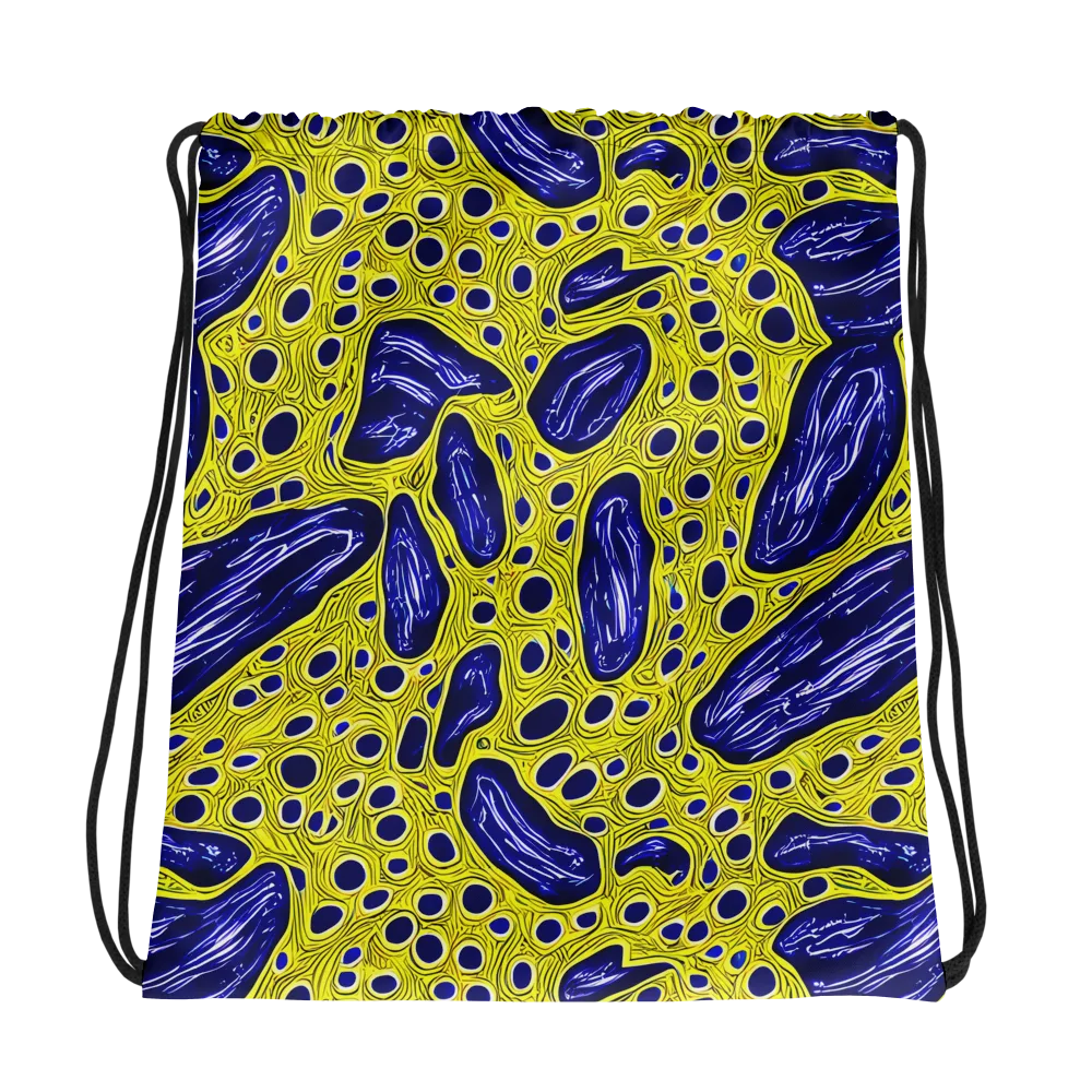 Cobalt Cellscape on Drawstring Bag — Photo