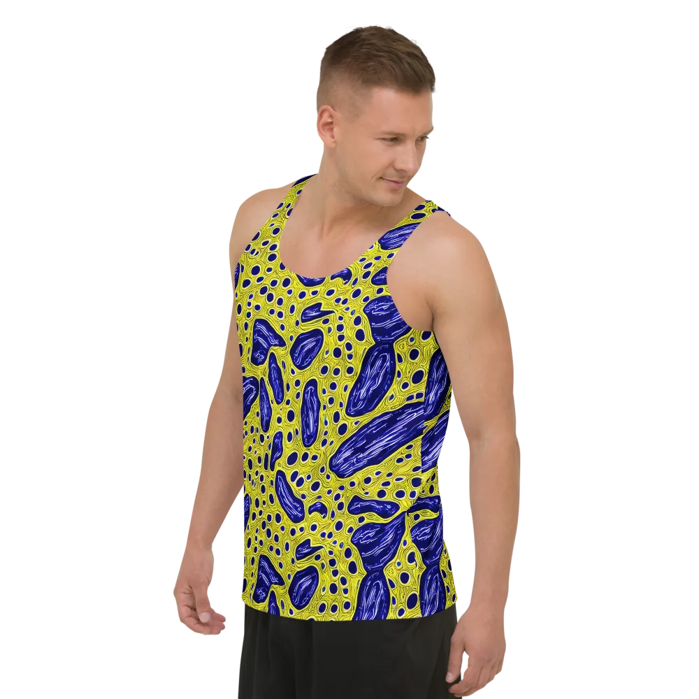 Cobalt Cellscape on Men's Tank Top — Left Front