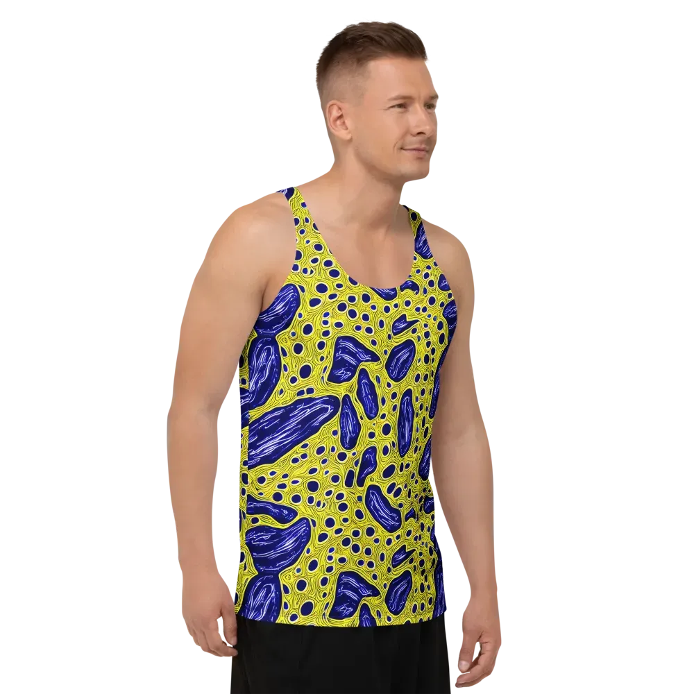 Cobalt Cellscape on Men's Tank Top — Right Front