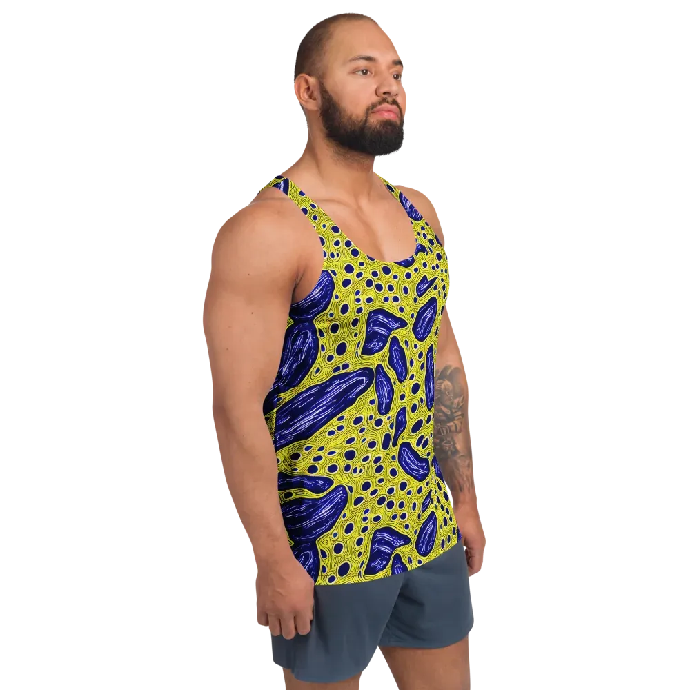 Cobalt Cellscape on Men's Tank Top — Right Front