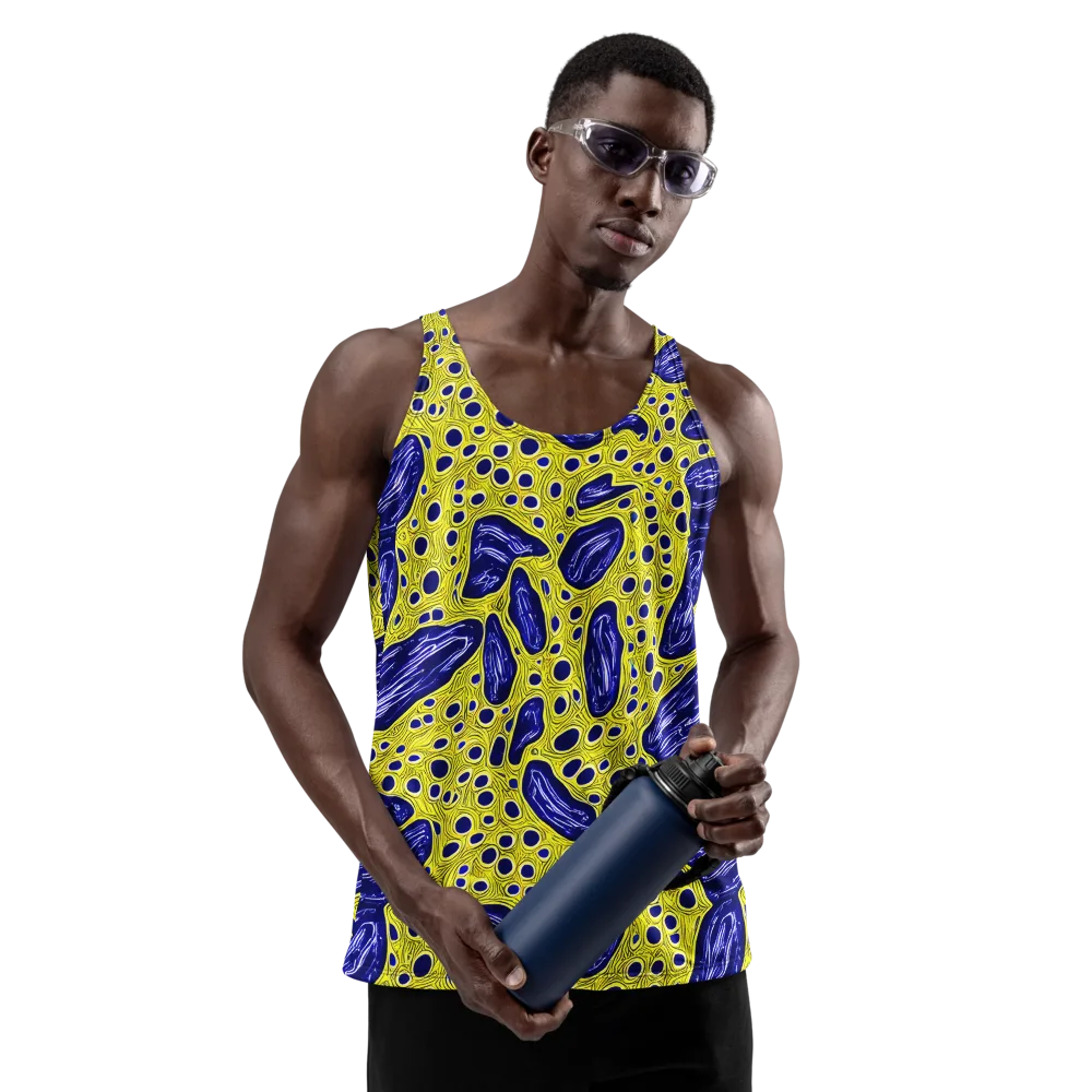 Cobalt Cellscape on Men's Tank Top — Front