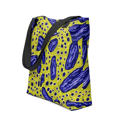 Cobalt Cellscape on a Tote Bag