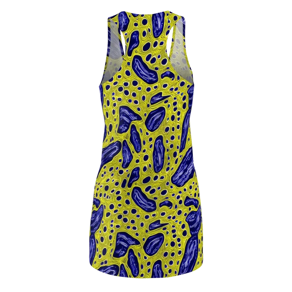 Cobalt Cellscape on Racerback Dress — Back