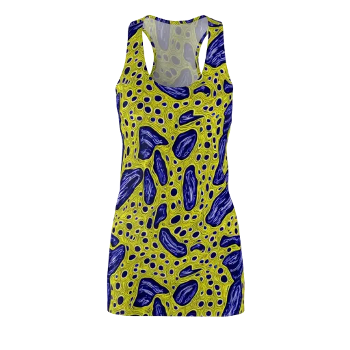 Cobalt Cellscape on a Racerback Dress