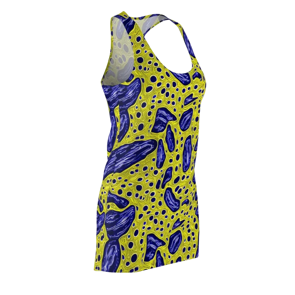 Cobalt Cellscape on Racerback Dress — Front Side