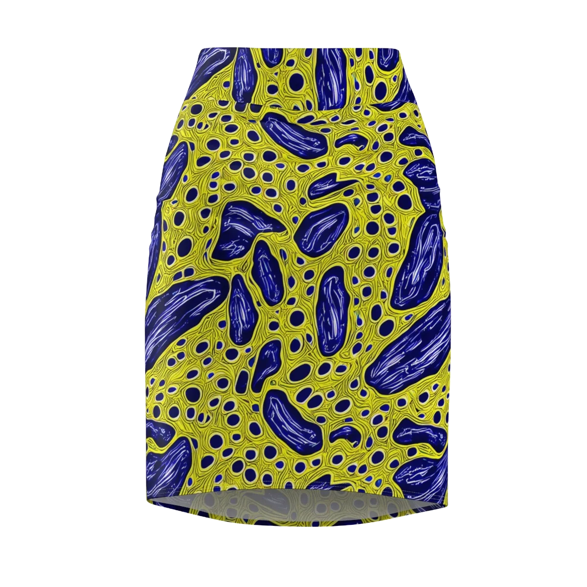 Cobalt Cellscape on Pencil Skirt — Front