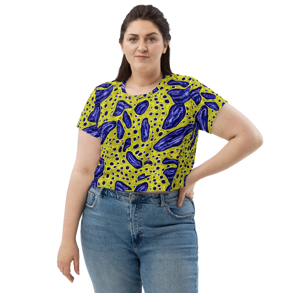 Cobalt Cellscape on Crop Tee — Front