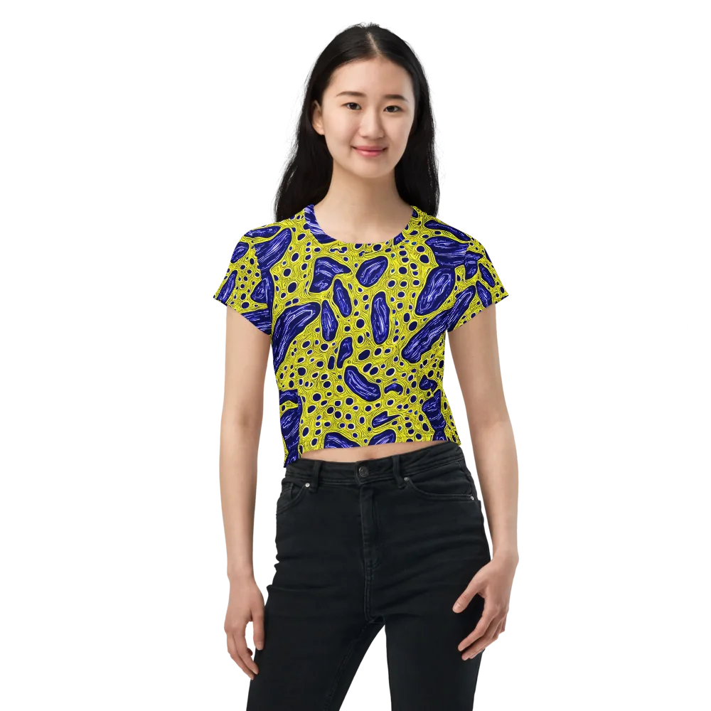 Cobalt Cellscape on Crop Tee — Front