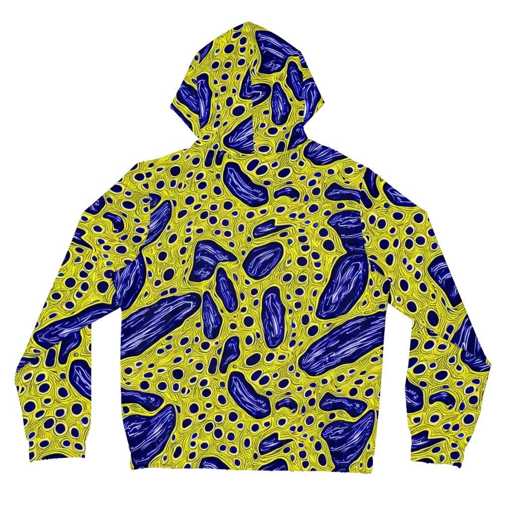 Cobalt Cellscape on Women's Full-Zip Hoodie — Back