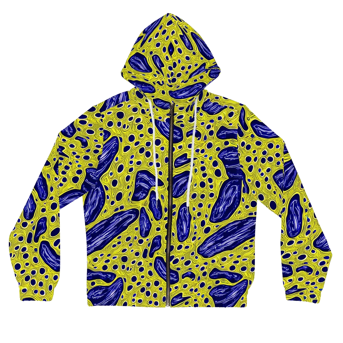Cobalt Cellscape on Women's Full-Zip Hoodie — Front