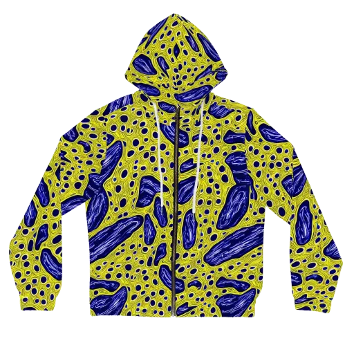 Cobalt Cellscape on a Women's Full-Zip Hoodie