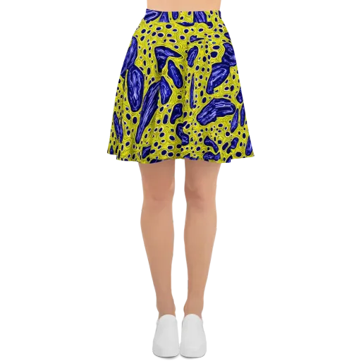 Cobalt Cellscape on a Skater Skirt