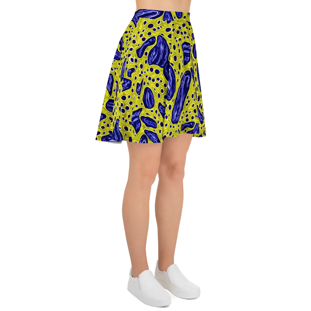 Cobalt Cellscape on Skater Skirt — Right