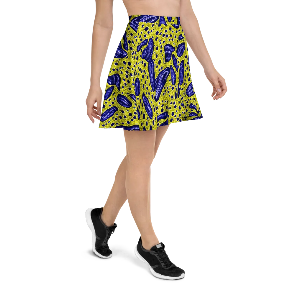 Cobalt Cellscape on Skater Skirt — Right