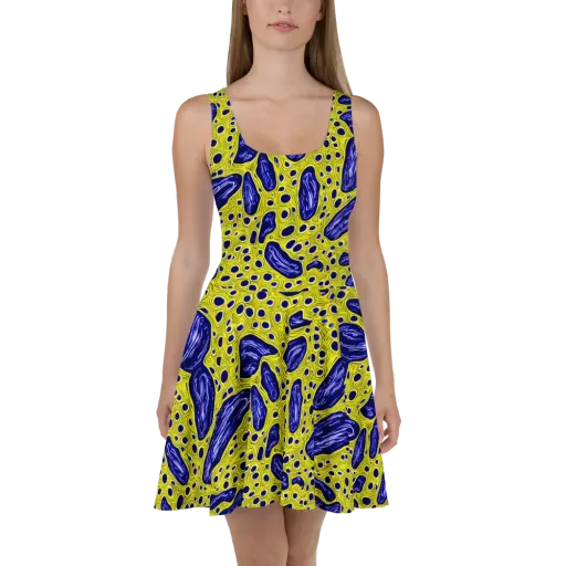 Cobalt Cellscape on a Skater Dress