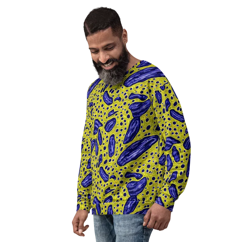 Cobalt Cellscape on Sweatshirt — Left Front