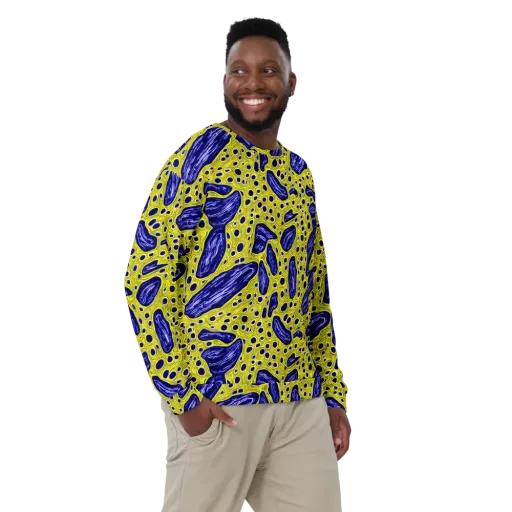 Cobalt Cellscape on a Sweatshirt
