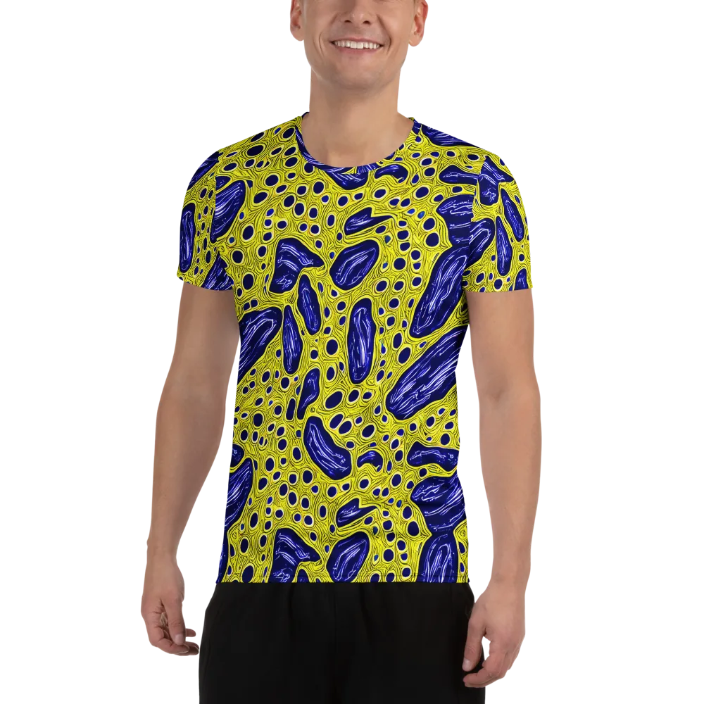 Cobalt Cellscape on Men's Athletic T-Shirt — Front