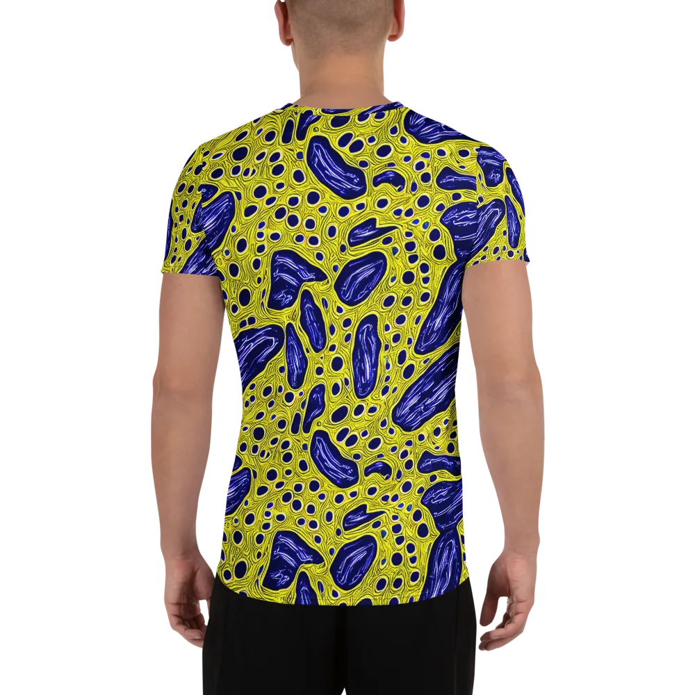 Cobalt Cellscape on Men's Athletic T-Shirt — Back