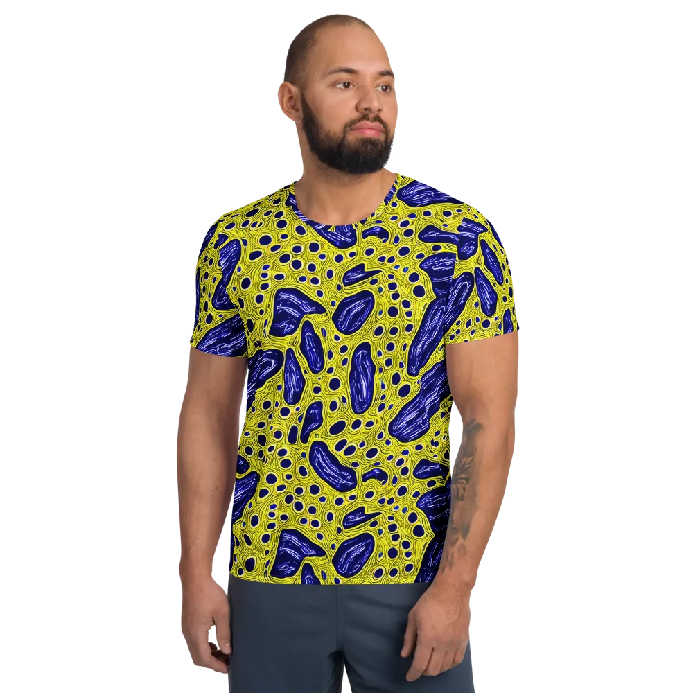Cobalt Cellscape on Men's Athletic T-Shirt — Front
