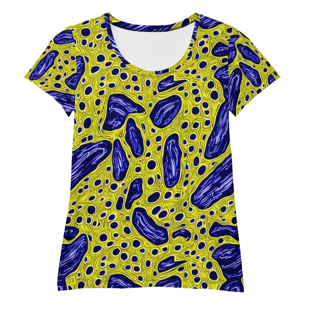 Cobalt Cellscape on Women's Athletic T-Shirt — Front