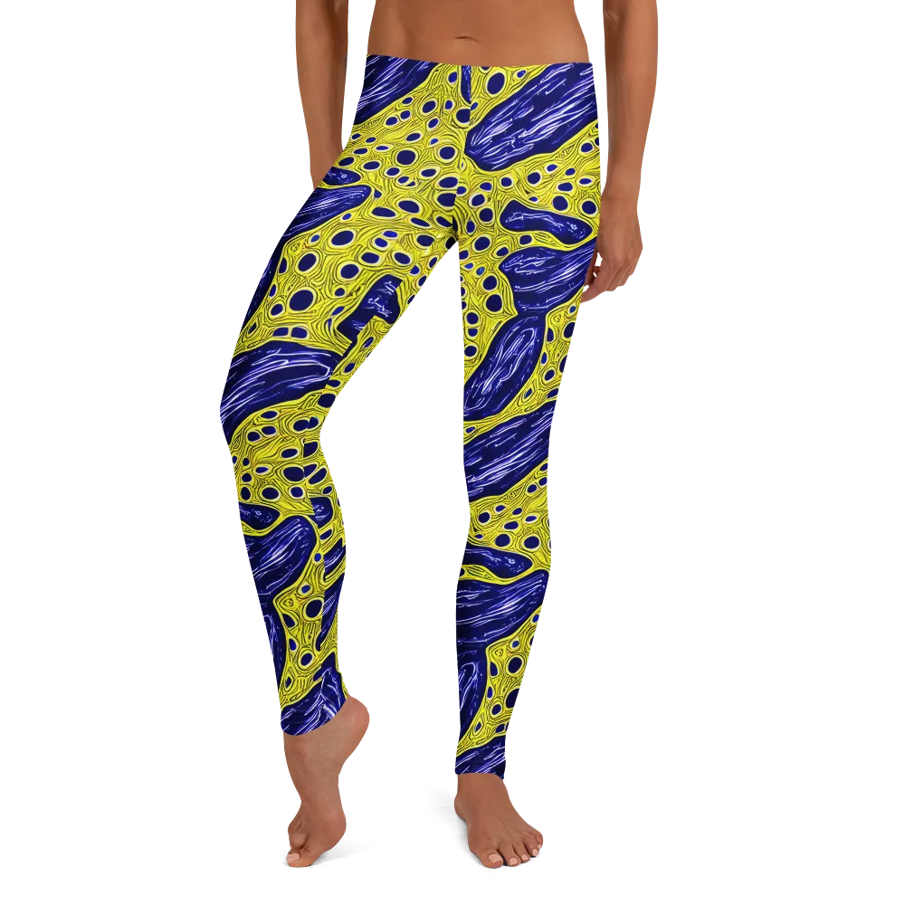 Cobalt Cellscape on Leggings — Front