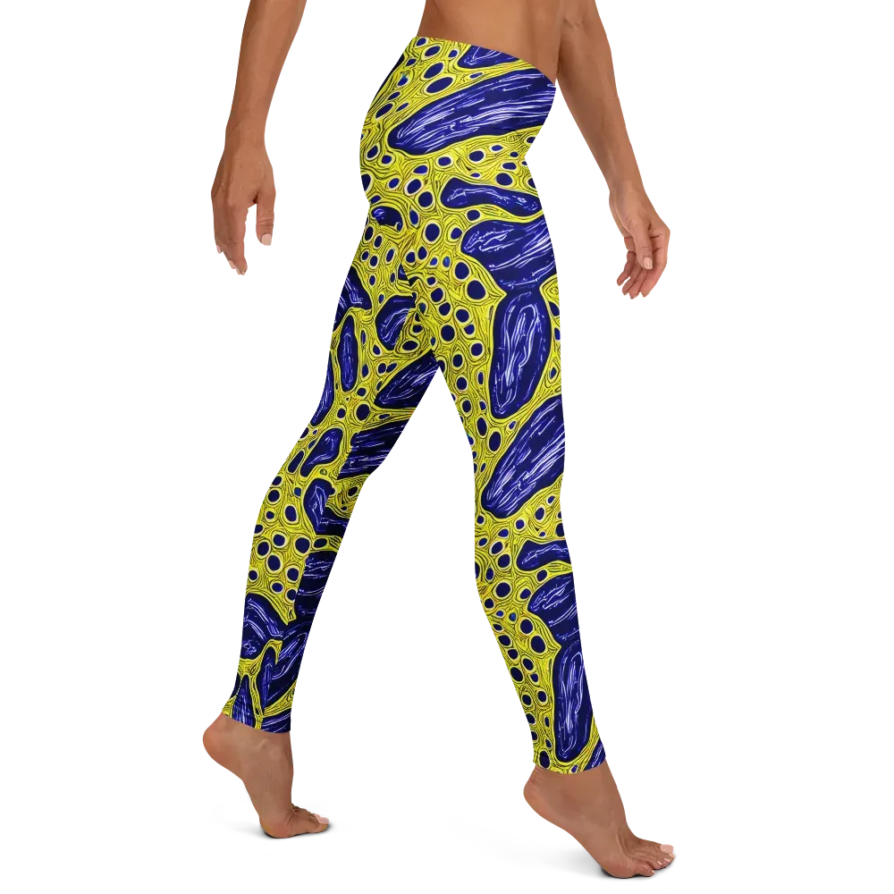 Cobalt Cellscape on Leggings — Right