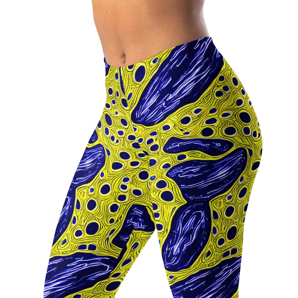 Cobalt Cellscape on Leggings — Left Front