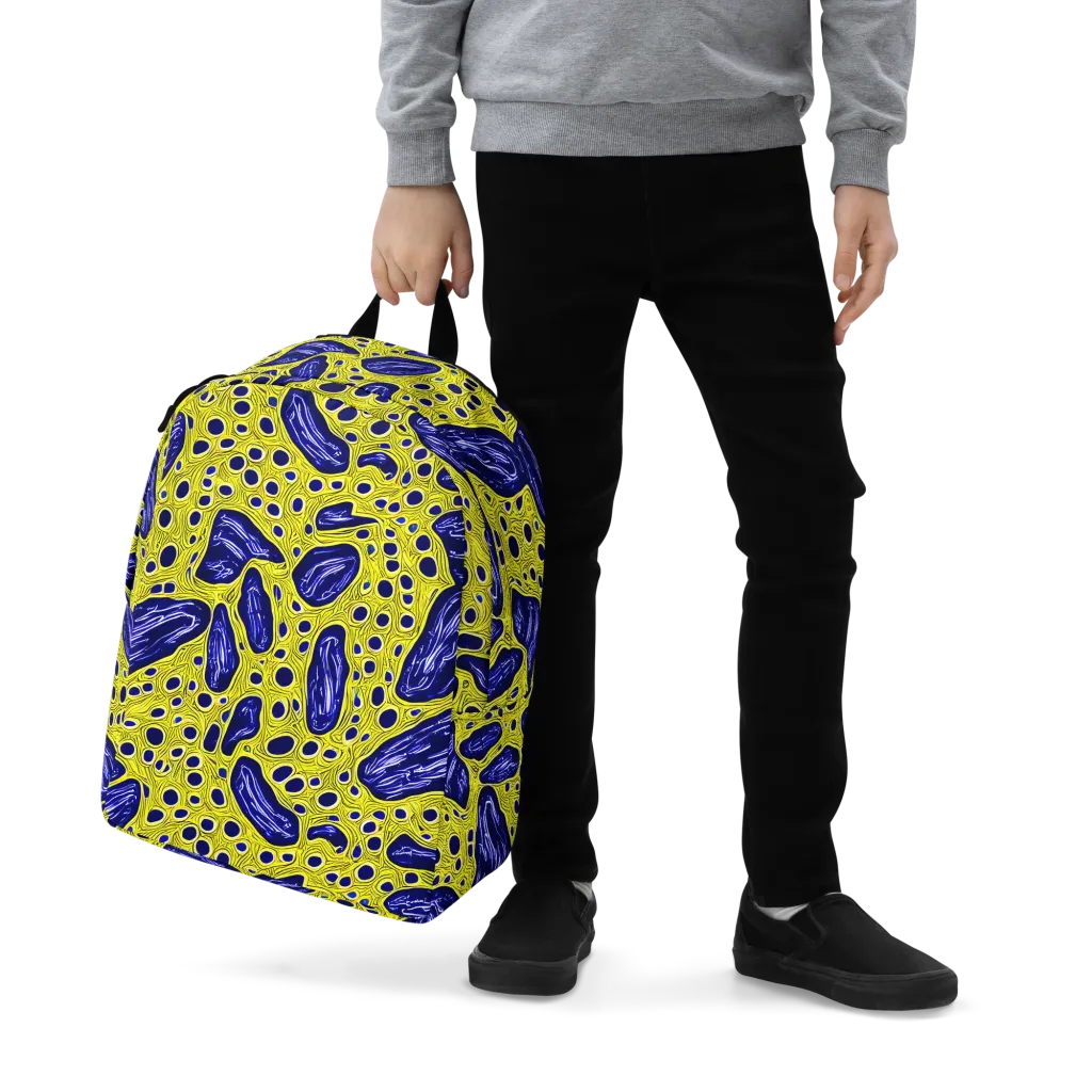 Cobalt Cellscape on Minimalist Backpack — Zoomed-in