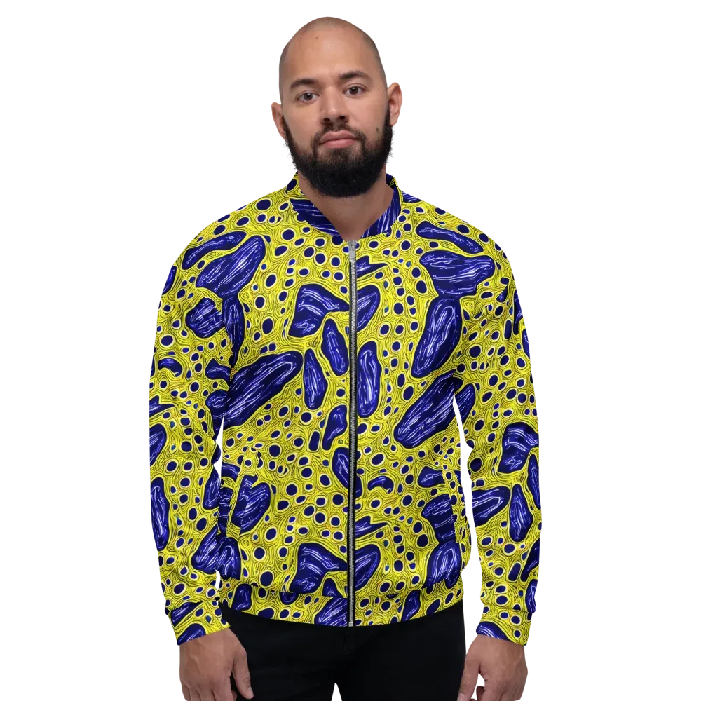 Cobalt Cellscape on Bomber Jacket — Front