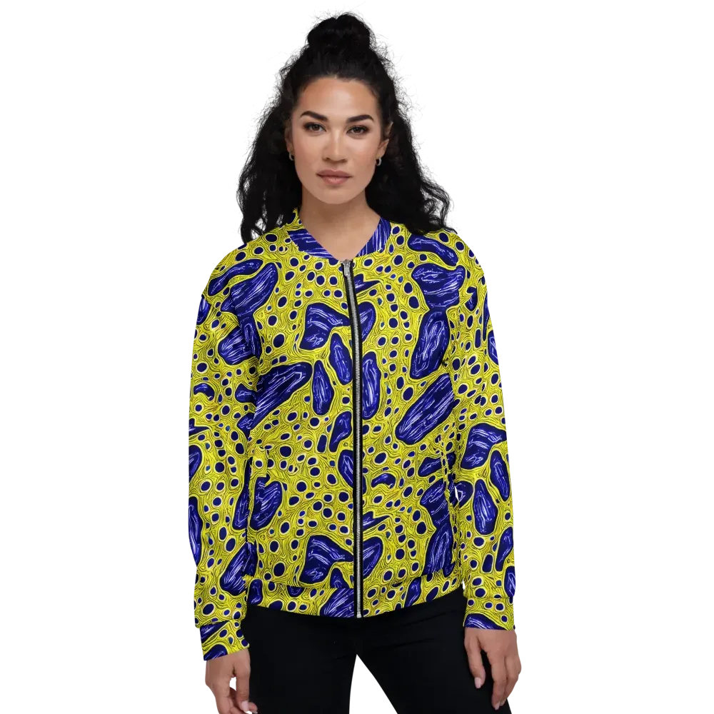 Cobalt Cellscape on Bomber Jacket — Front