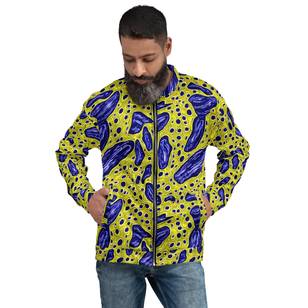 Cobalt Cellscape on Bomber Jacket — Front
