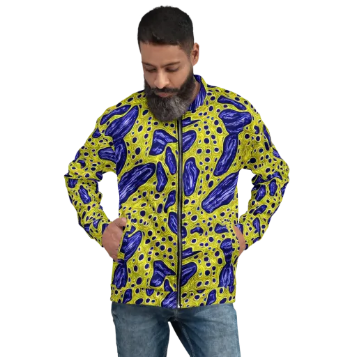 Cobalt Cellscape on a Bomber Jacket