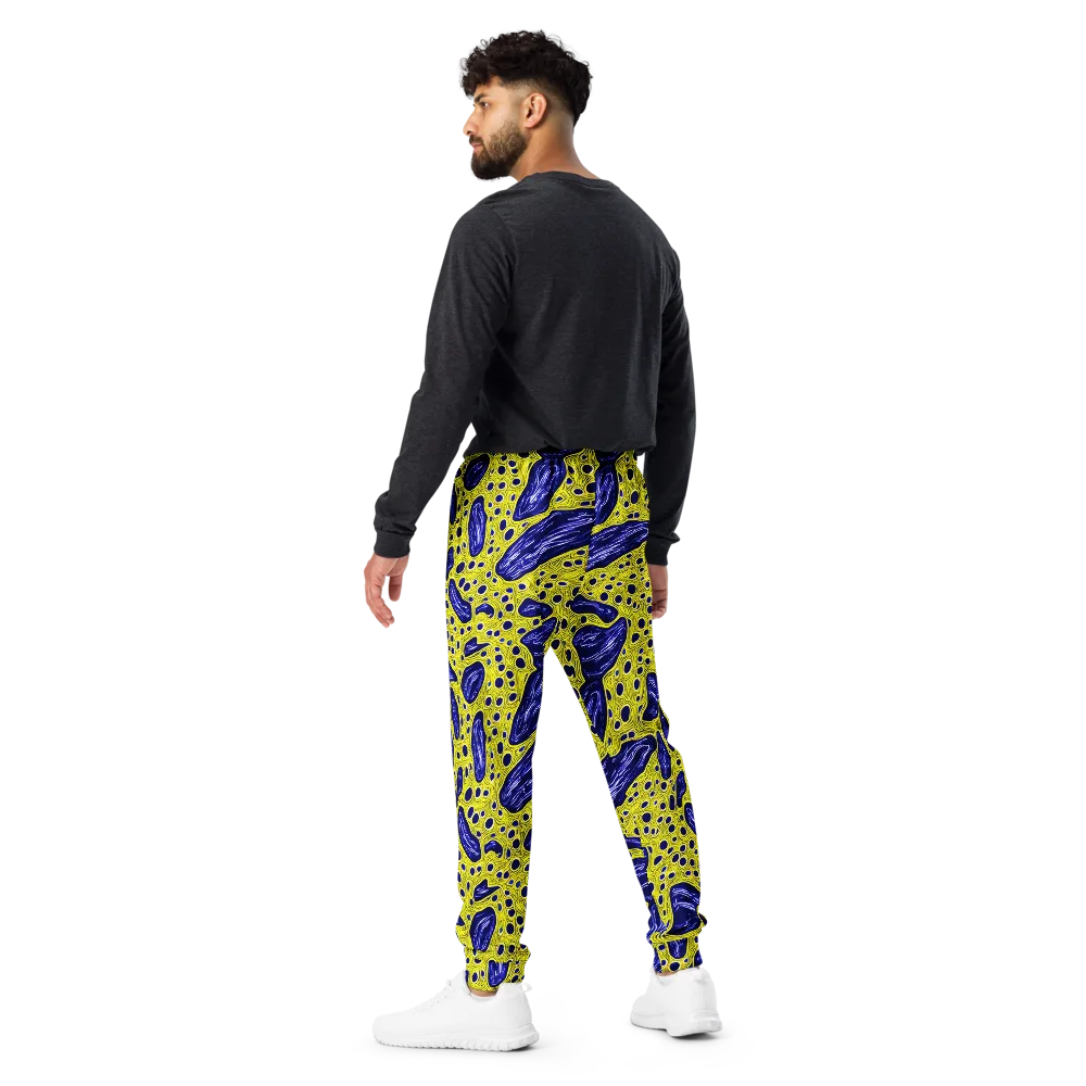 Cobalt Cellscape on Men's Joggers — Back