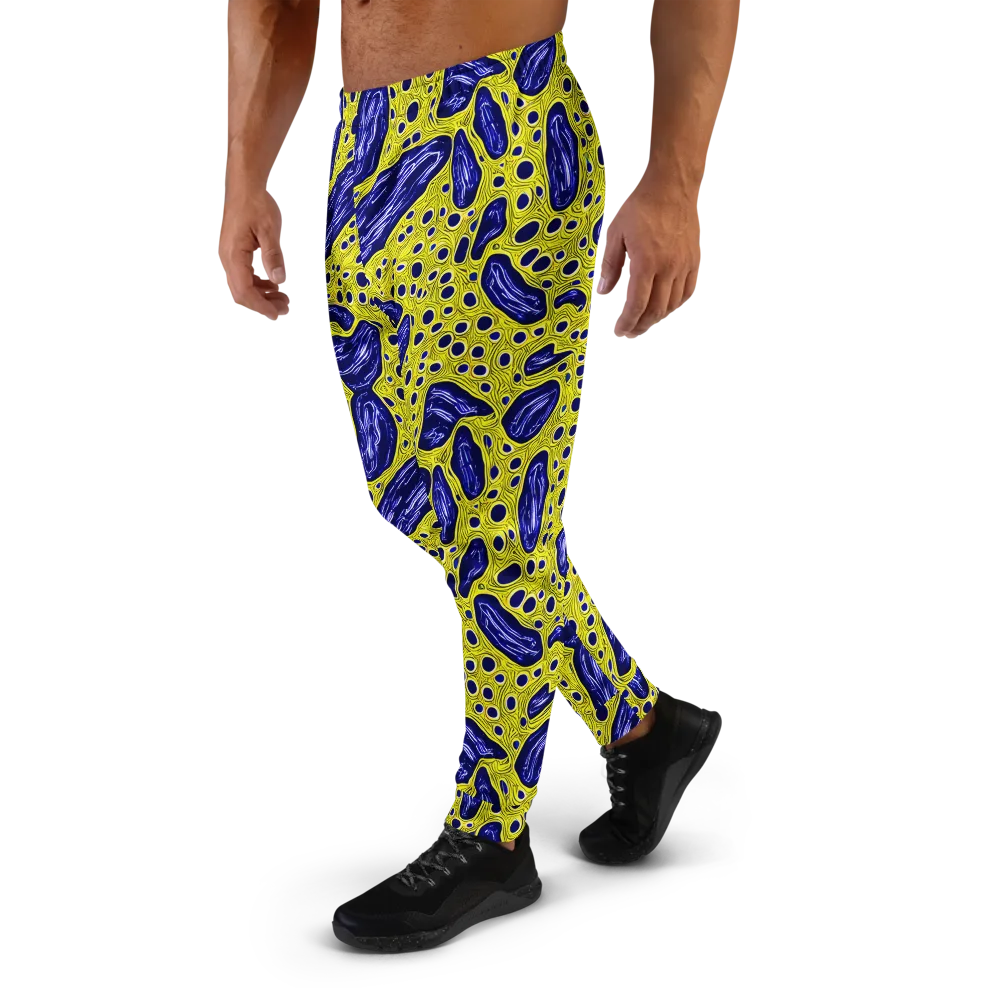 Cobalt Cellscape on Men's Joggers — Left