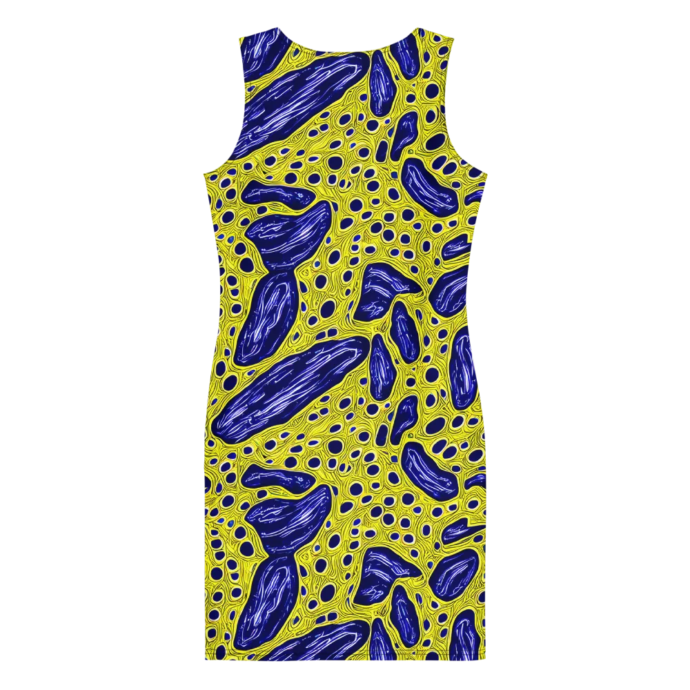 Cobalt Cellscape on Bodycon Dress — Back