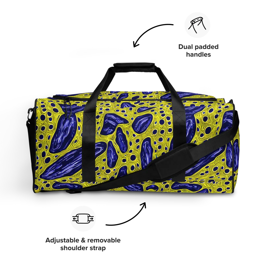 Cobalt Cellscape on Duffle Bag — Front