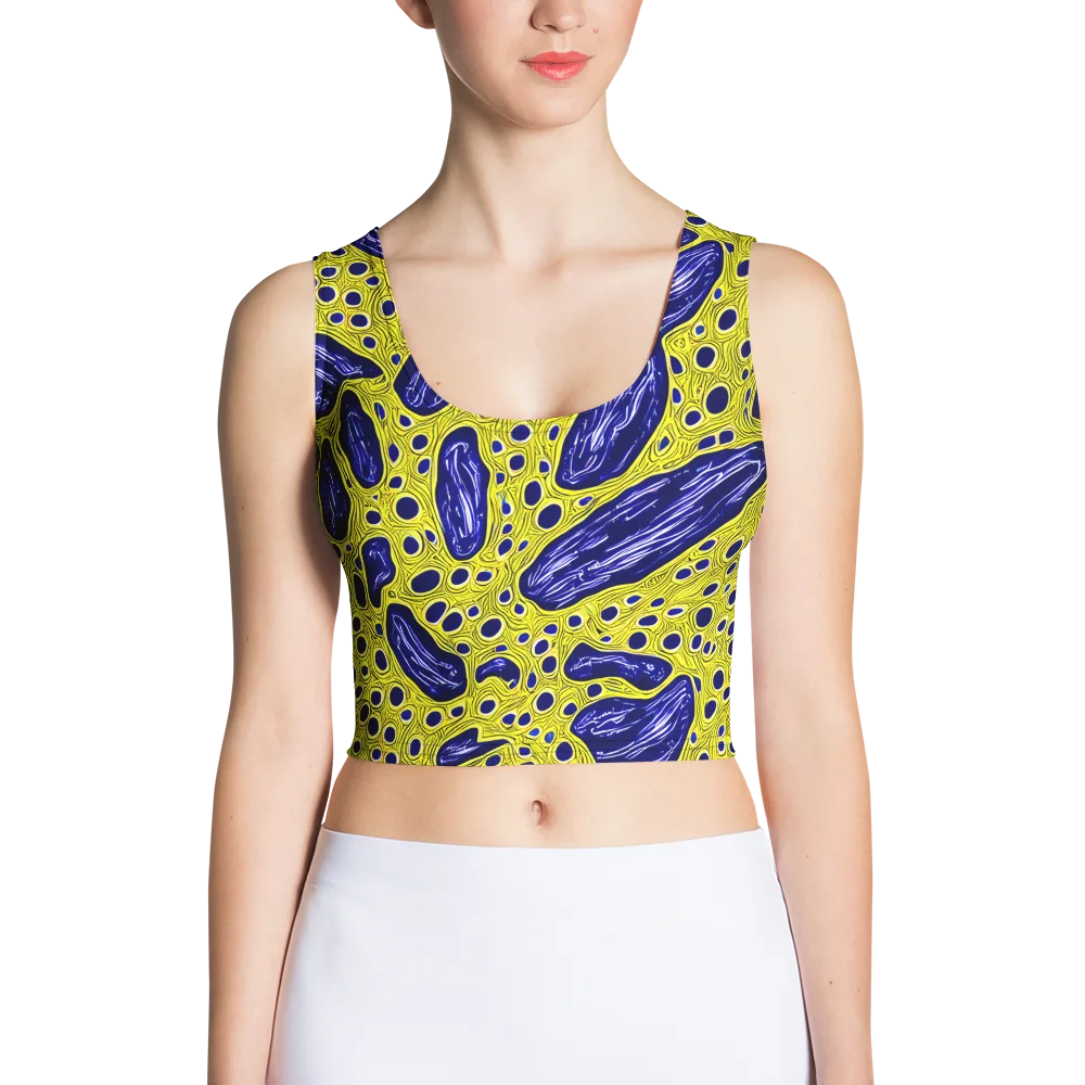 Cobalt Cellscape on Crop Top — Front
