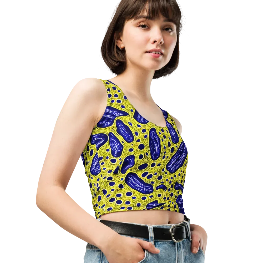 Cobalt Cellscape on Crop Top — Right Front