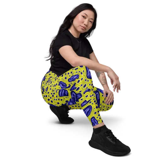 Cobalt Cellscape on a Leggings with Pockets