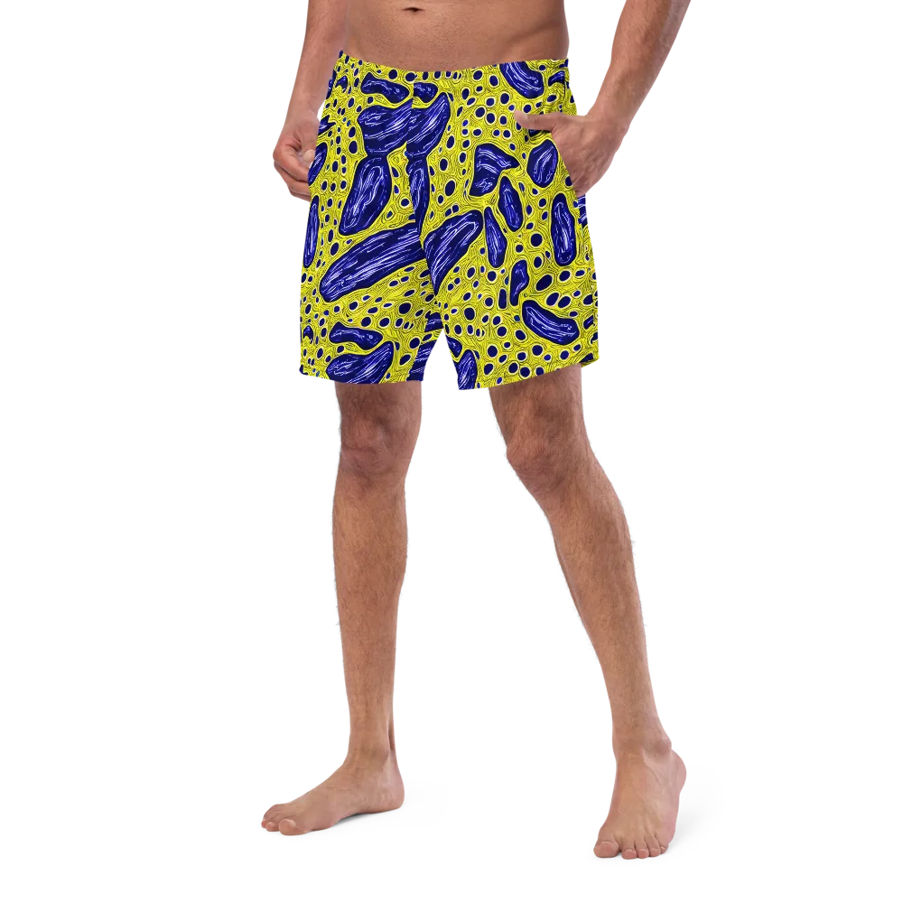 Cobalt Cellscape on Swim Trunks — Left Front