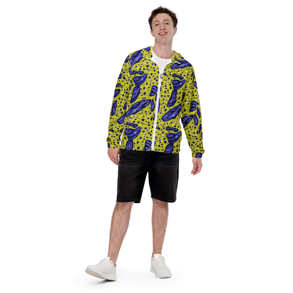 Cobalt Cellscape on Men's Windbreaker — Front