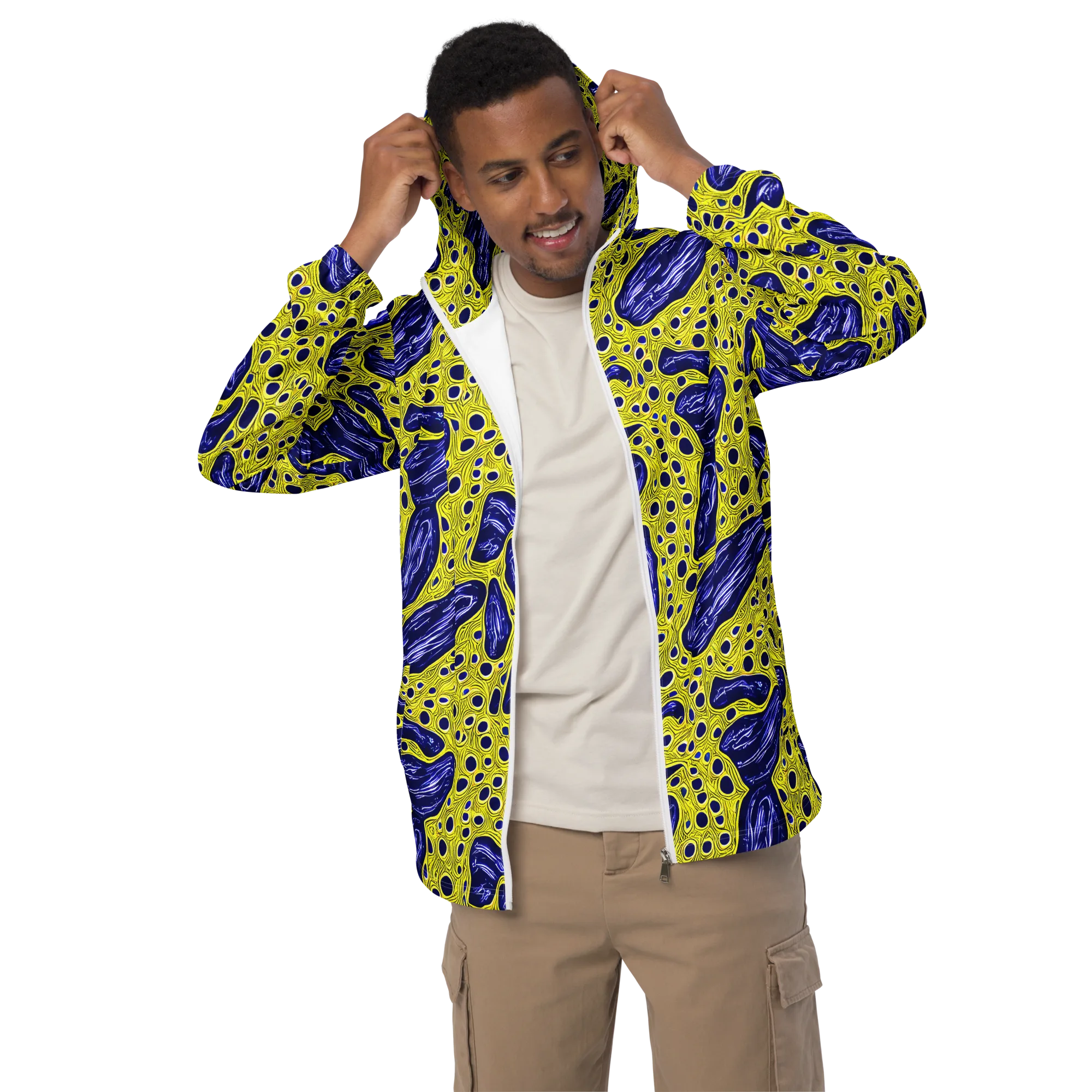 Cobalt Cellscape on Men's Windbreaker — Front
