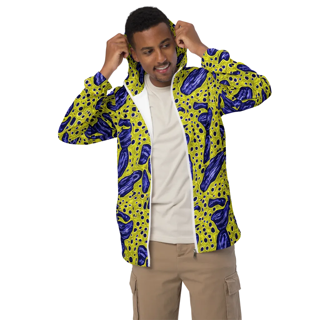 Cobalt Cellscape on Men's Windbreaker — Front