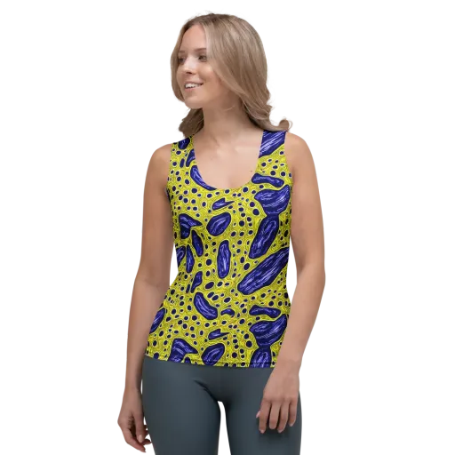Cobalt Cellscape on a Women's Tank Top
