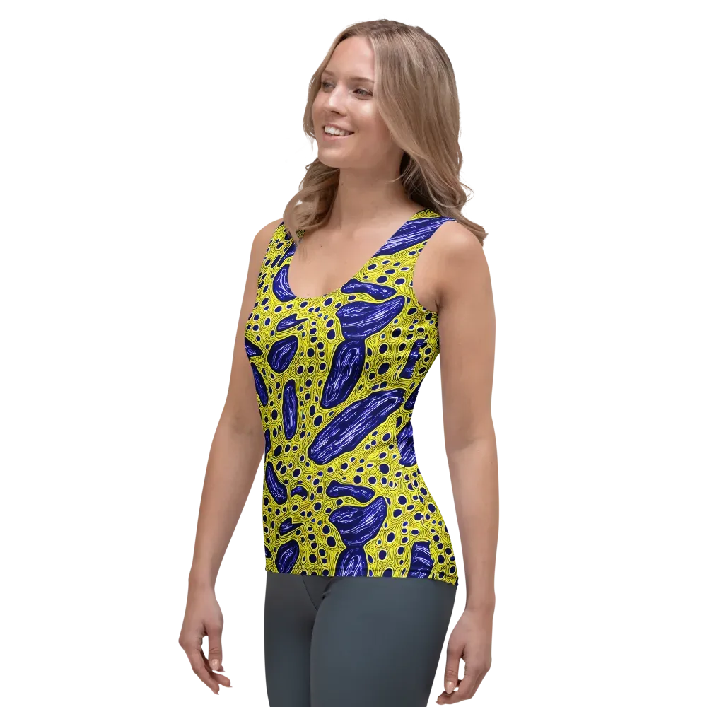 Cobalt Cellscape on Women's Tank Top — Left Front