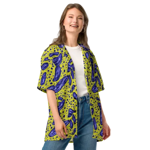 Cobalt Cellscape on a Button Shirt