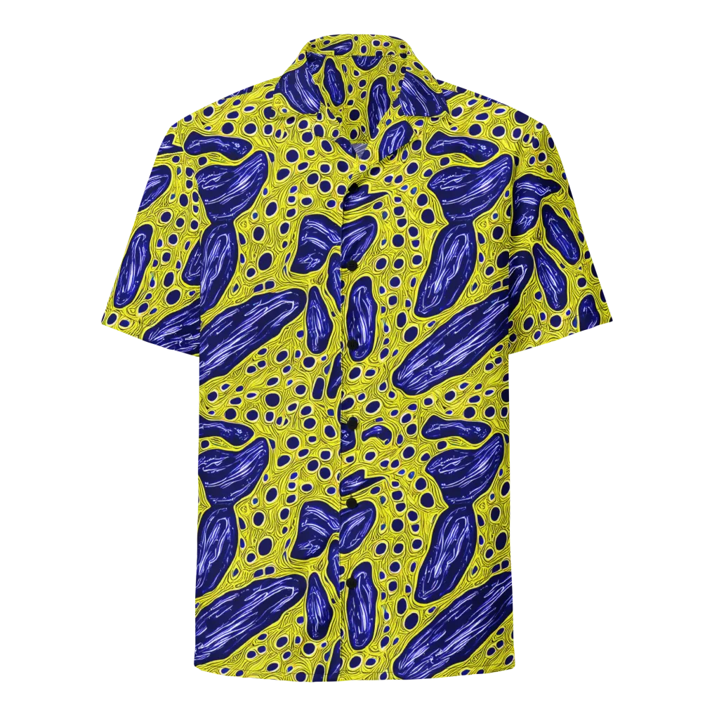 Cobalt Cellscape on Button Shirt — Front